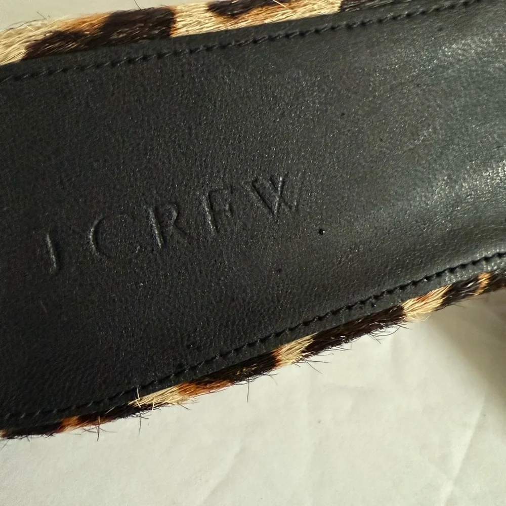 J. Crew Brown and Black Leopard print Sandals flat slides